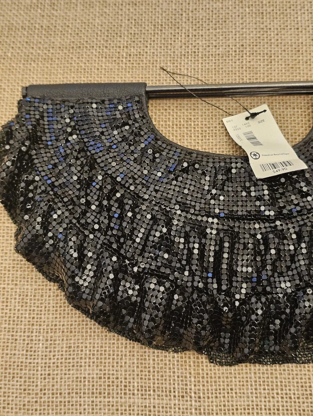 NEW Vintage The Limited Small Black Chainmail Evening Bag Clutch